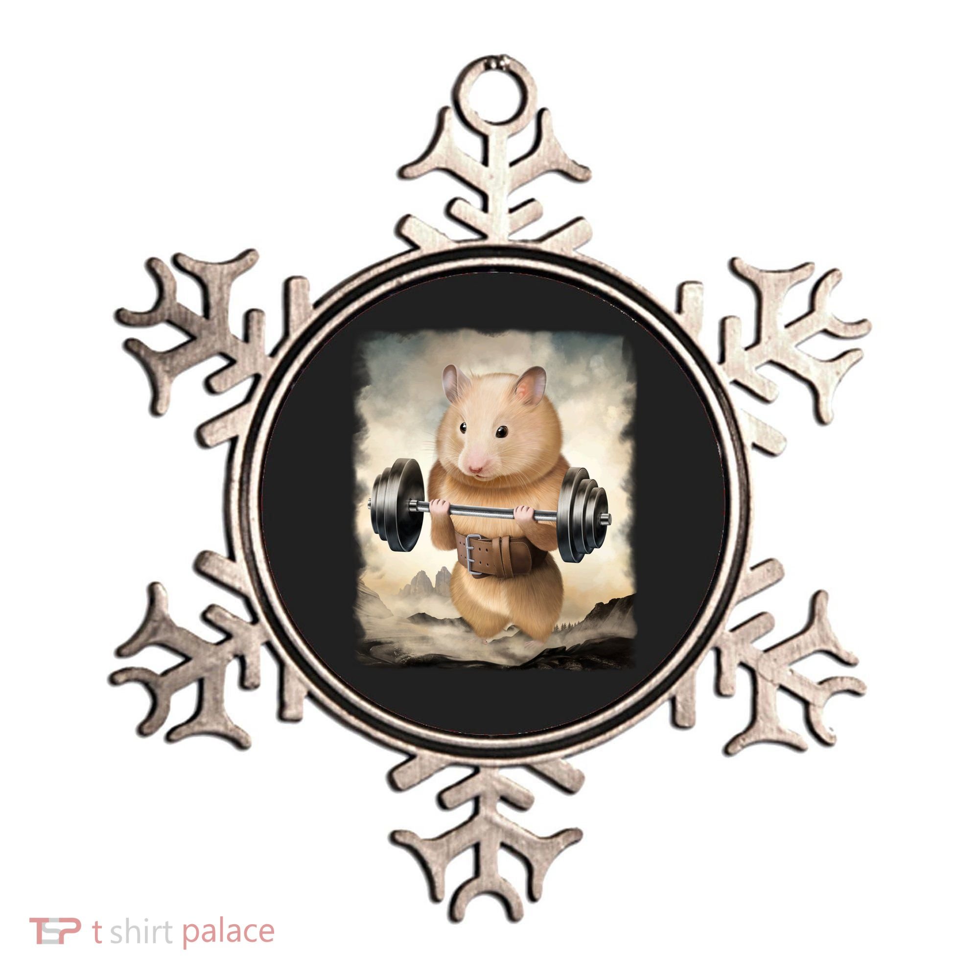 Hamster Muscle Training Weightlifting Cute Gift Ornament