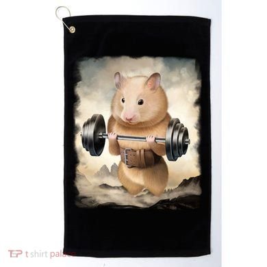 Hamster Muscle Training Weightlifting Cute Gift Golf Towel