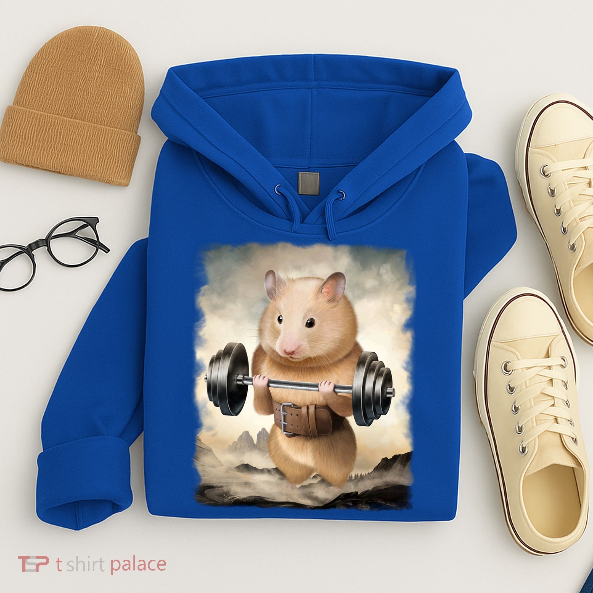 Hamster Muscle Training Weightlifting Cute Gift Hoodie
