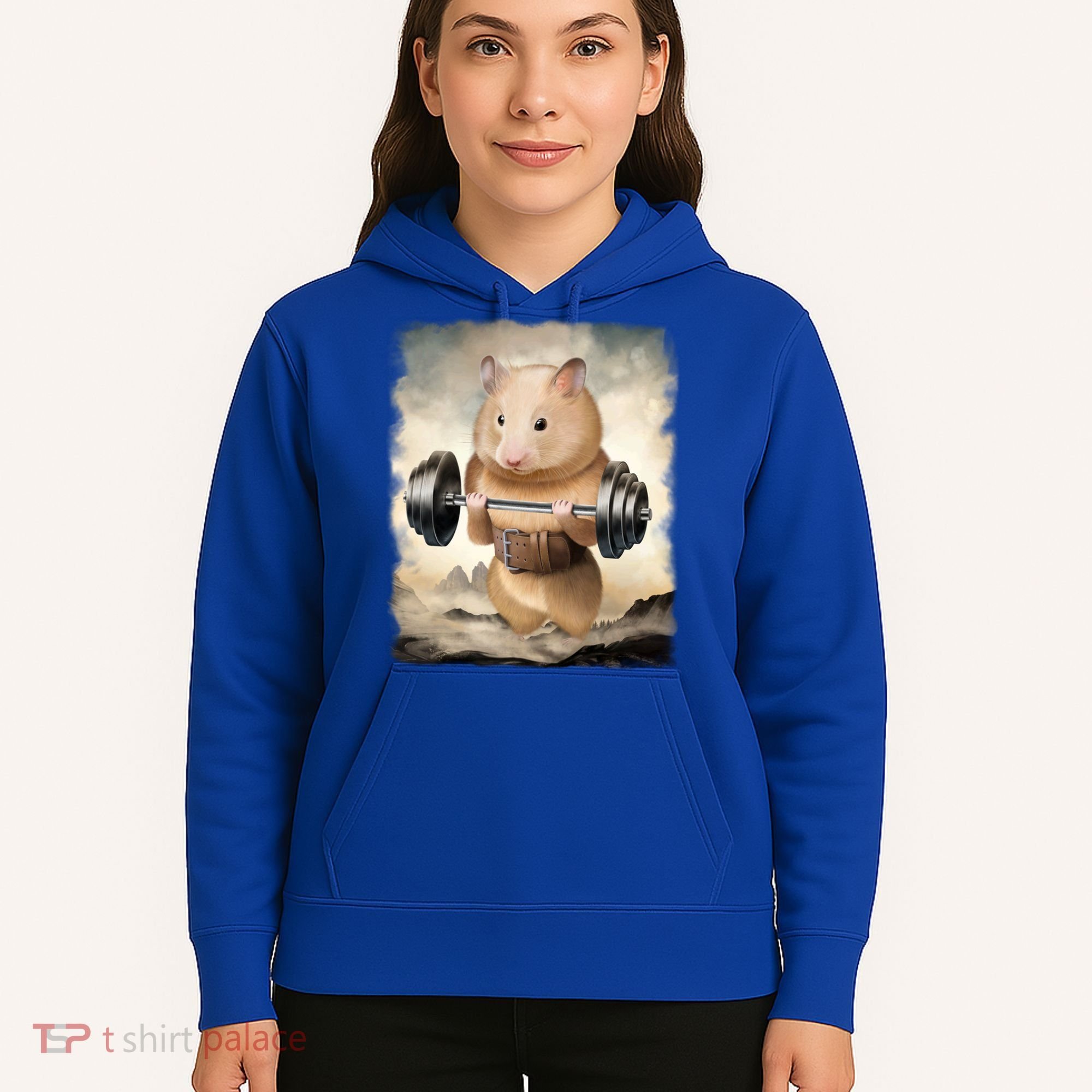 Hamster Muscle Training Weightlifting Cute Gift Hoodie