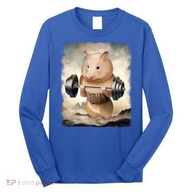 Hamster Muscle Training Weightlifting Cute Gift Long Sleeve Shirt