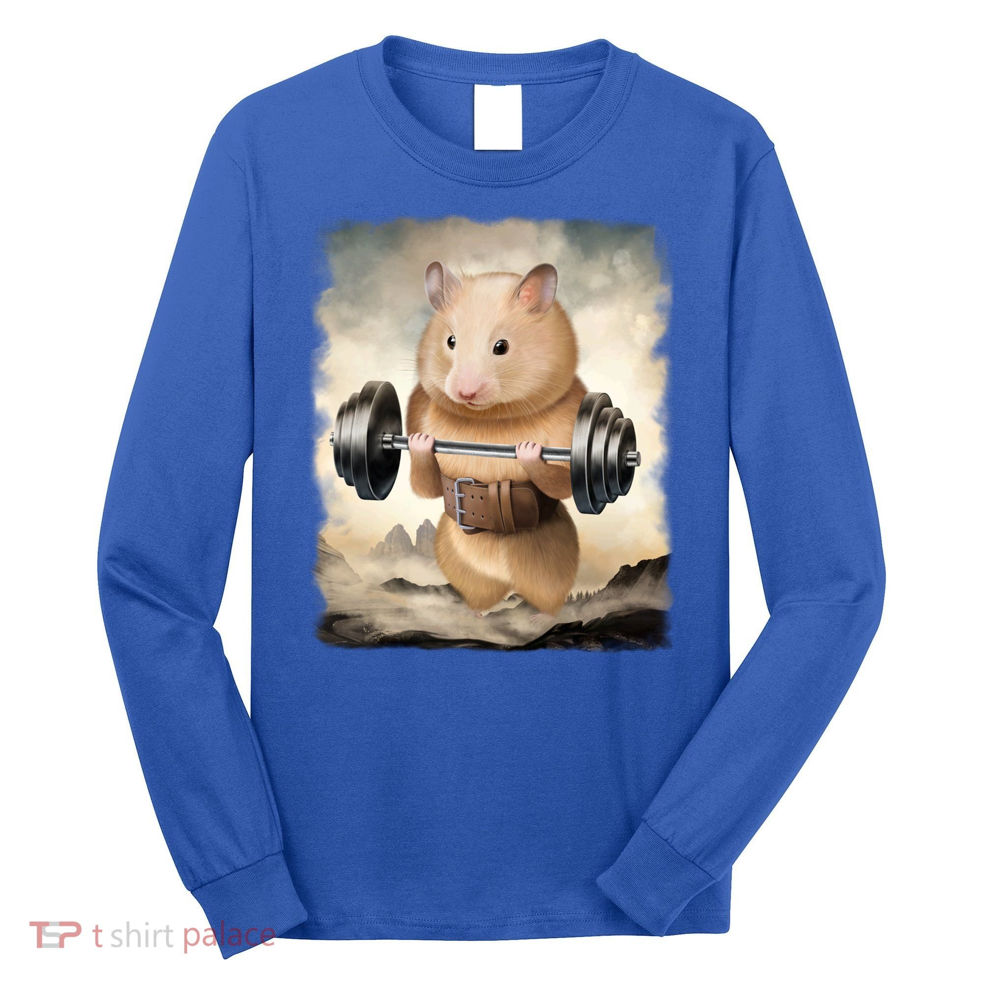 Hamster Muscle Training Weightlifting Cute Gift Long Sleeve Shirt