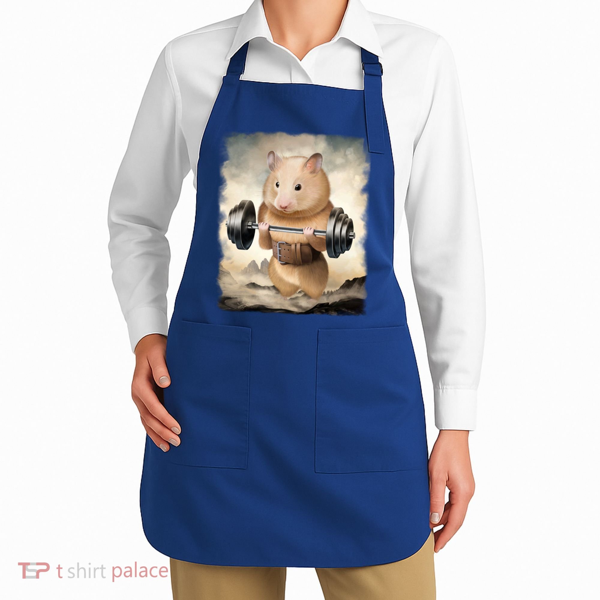 Hamster Muscle Training Weightlifting Cute Gift Apron