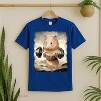 Hamster Muscle Training Weightlifting Cute Gift T-Shirt thumb 2