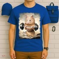 Hamster Muscle Training Weightlifting Cute Gift T-Shirt thumb 6