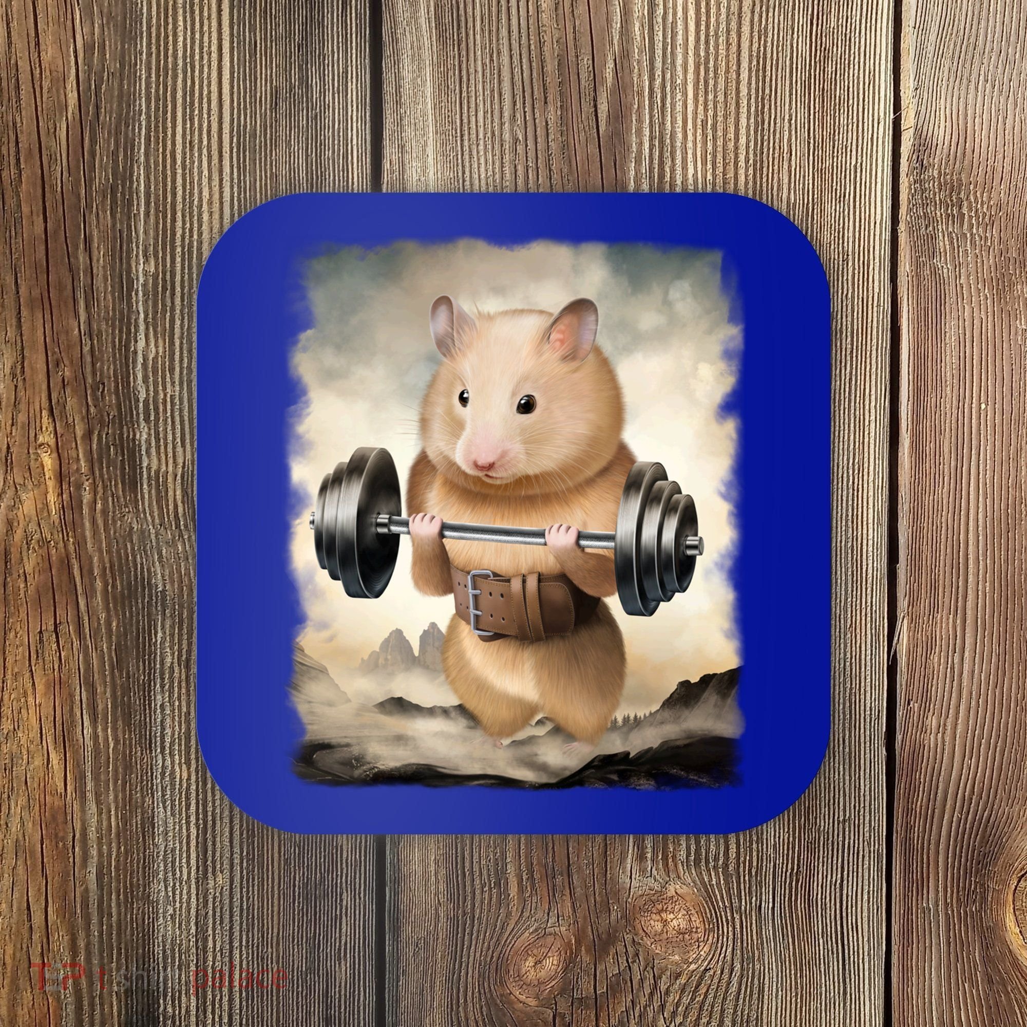 Hamster Muscle Training Weightlifting Cute Gift Coaster