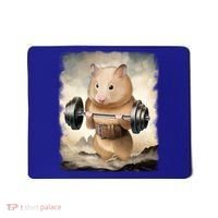 Hamster Muscle Training Weightlifting Cute Gift Mousepad thumb 0