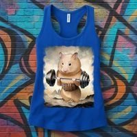 Hamster Muscle Training Weightlifting Cute Gift Women's Tank Top thumb 3