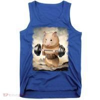 Hamster Muscle Training Weightlifting Cute Gift Tank Top thumb 0