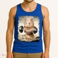 Hamster Muscle Training Weightlifting Cute Gift Tank Top thumb 3