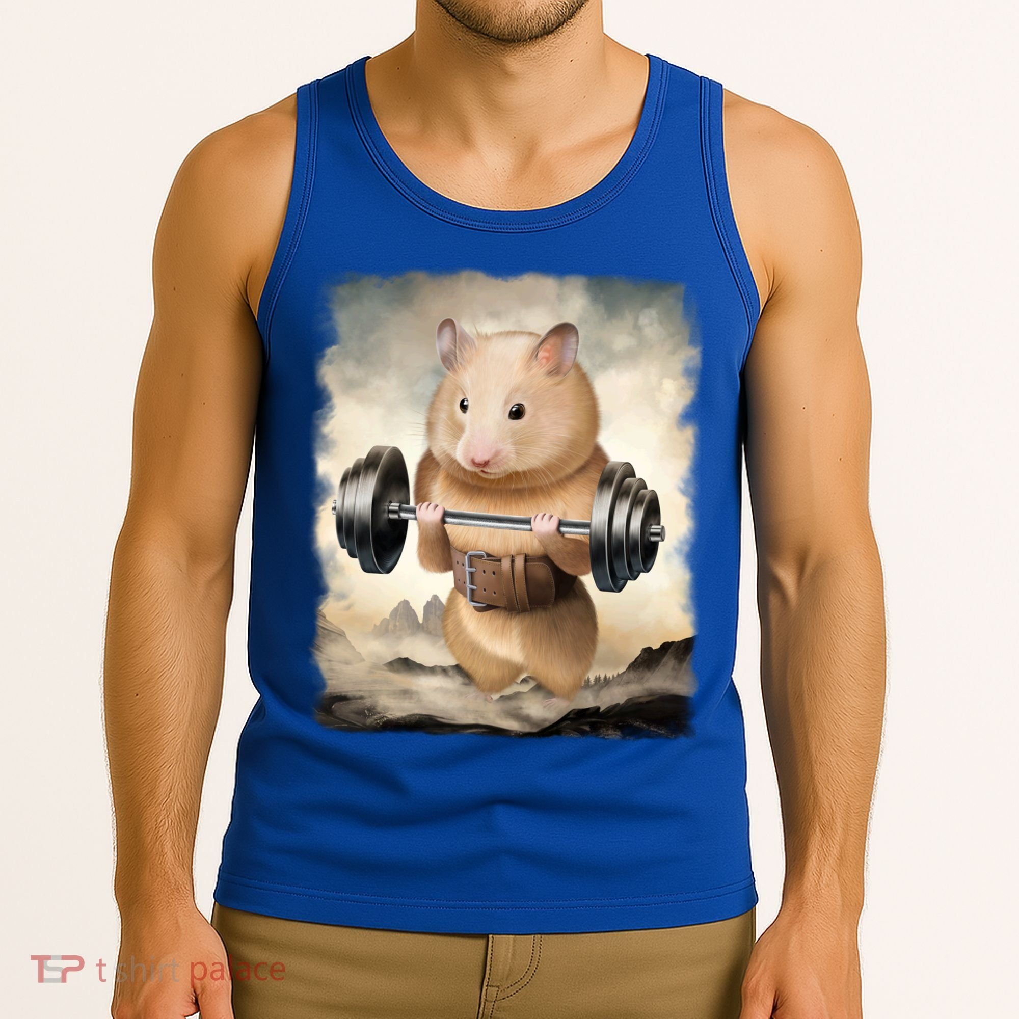 Hamster Muscle Training Weightlifting Cute Gift Tank Top