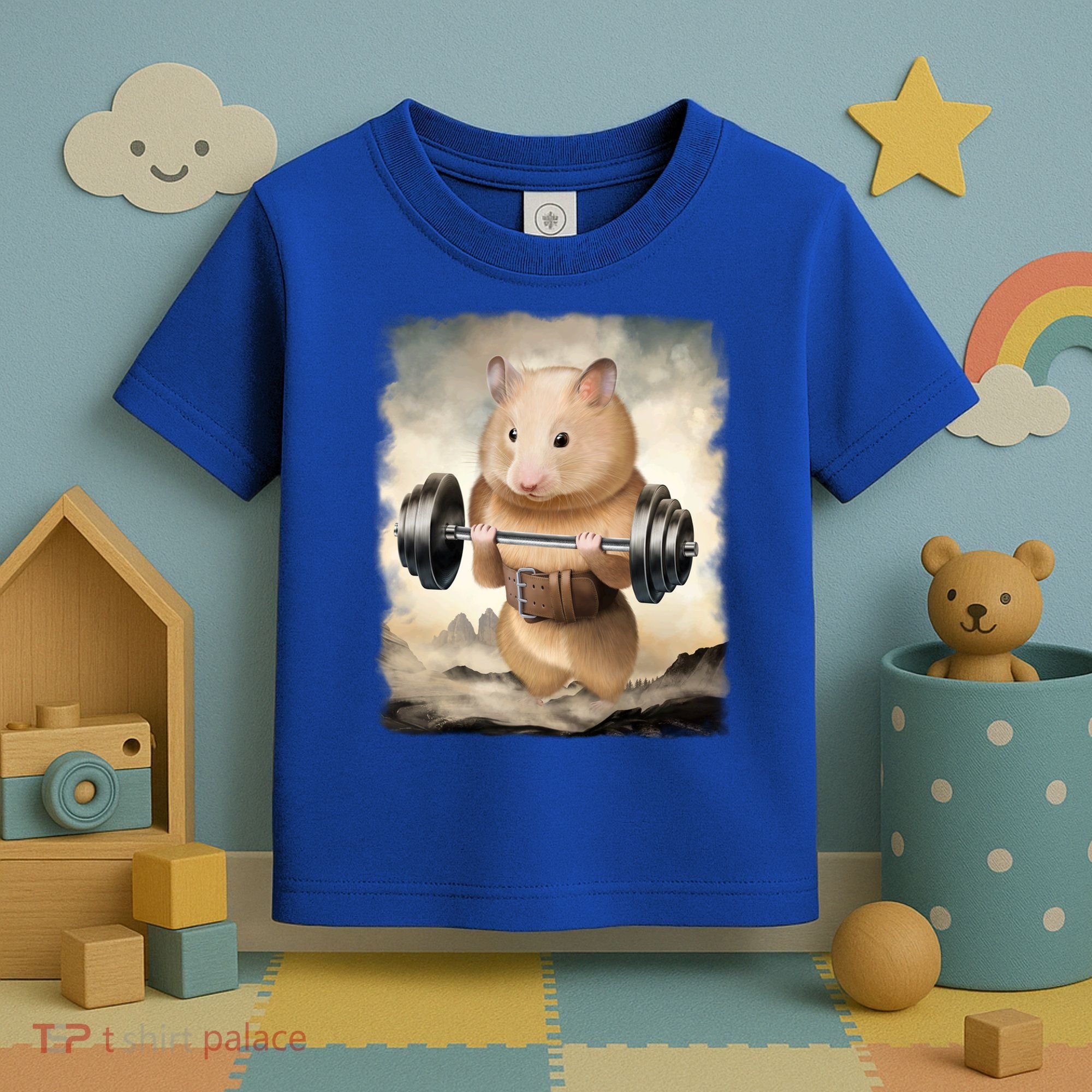 Hamster Muscle Training Weightlifting Cute Gift Toddler T-Shirt