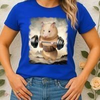 Hamster Muscle Training Weightlifting Cute Gift Women's T-Shirt thumb 2