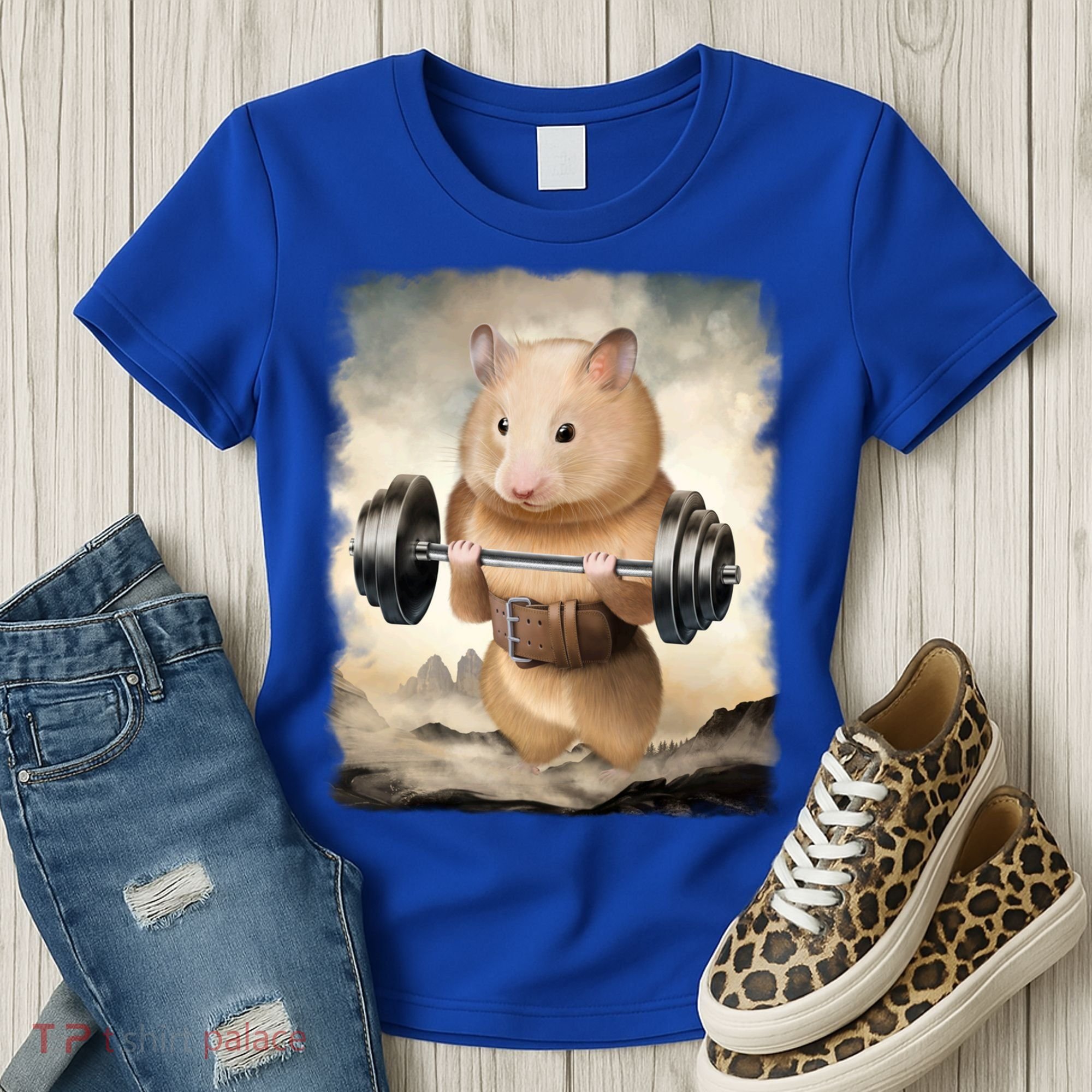 Hamster Muscle Training Weightlifting Cute Gift Women's T-Shirt