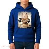 Hamster Muscle Training Weightlifting Cute Gift Kids Hoodie thumb 4