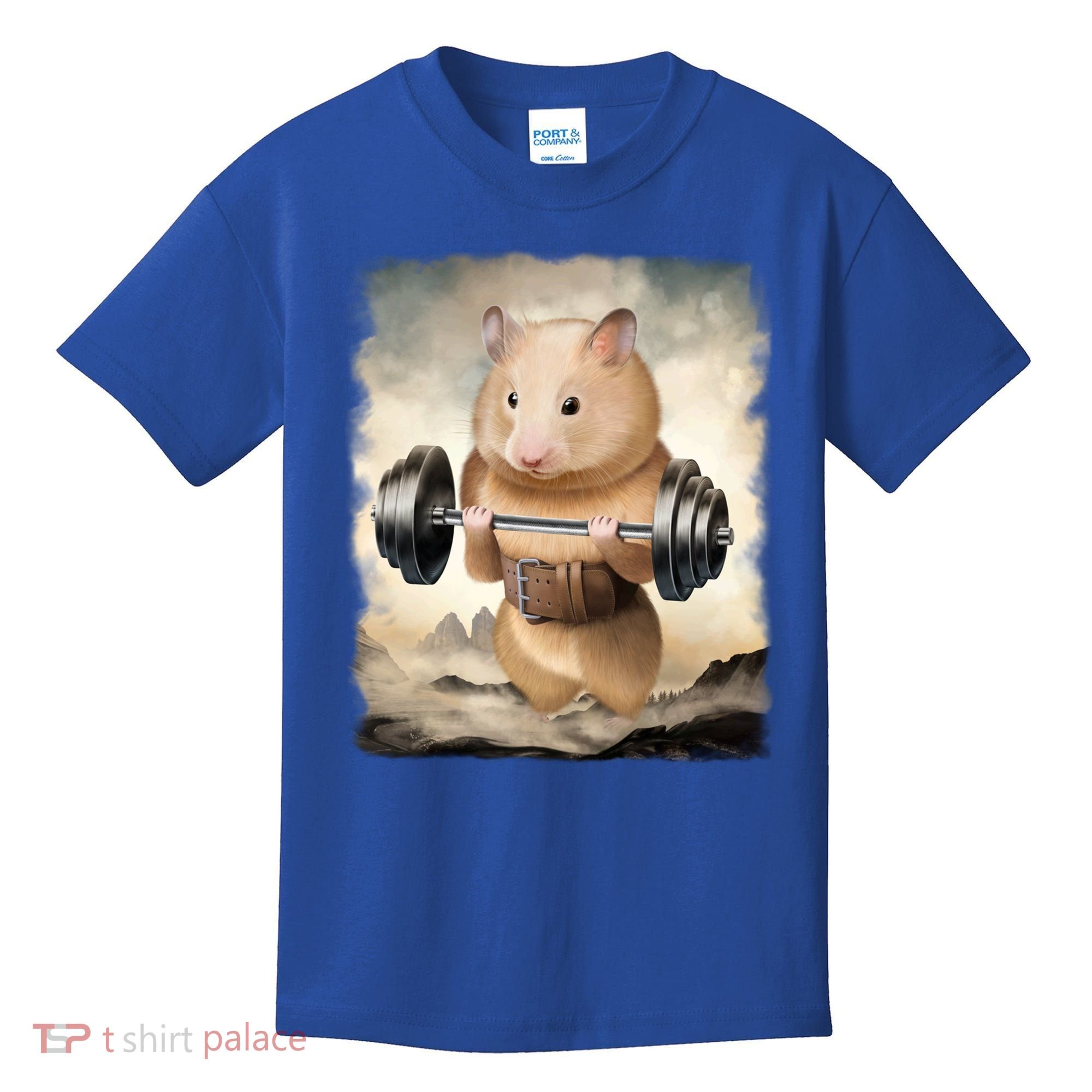 Hamster Muscle Training Weightlifting Cute Gift Kids T-Shirt