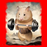 Hamster Muscle Training Weightlifting Cute Gift Santa Hat thumb 1