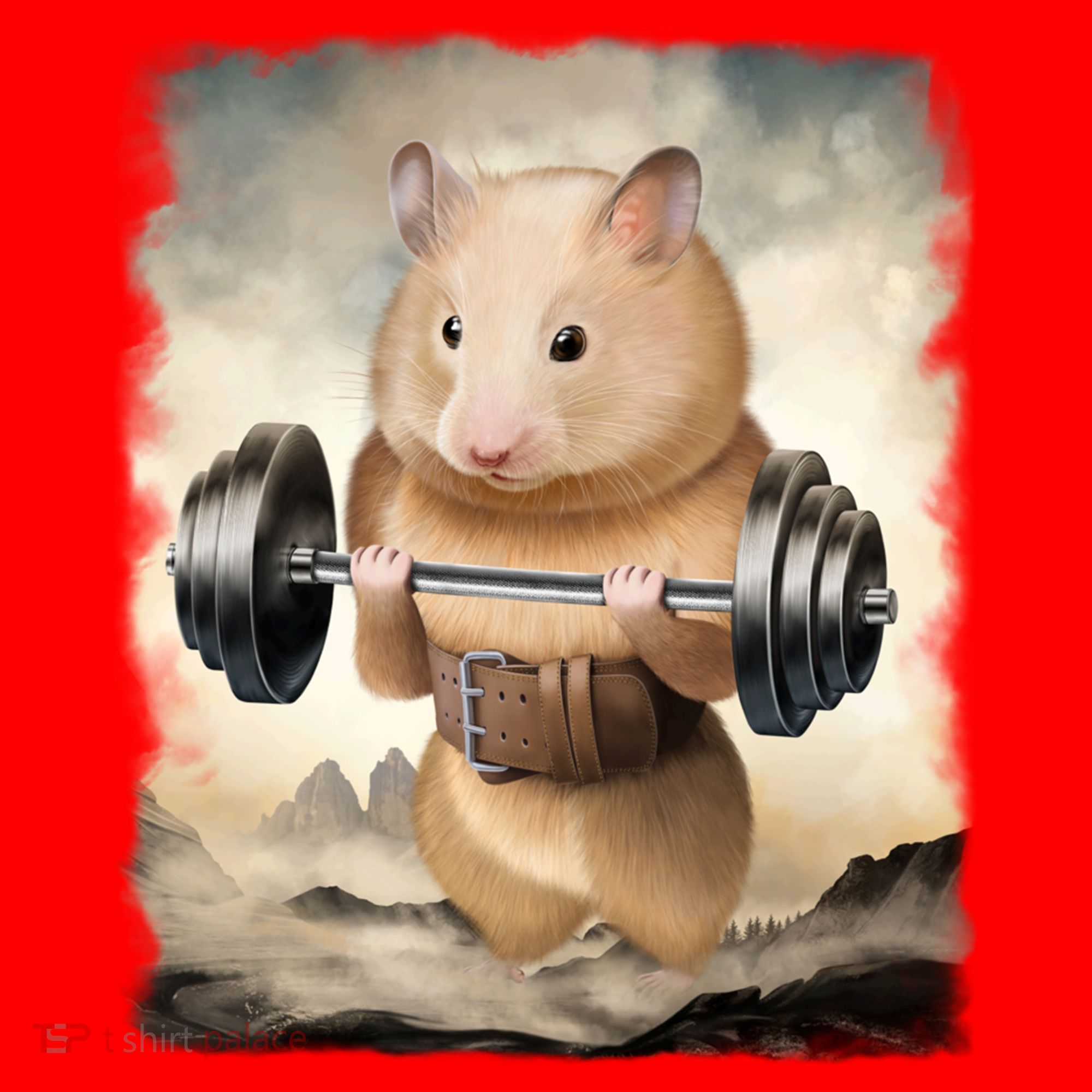 Hamster Muscle Training Weightlifting Cute Gift Santa Hat