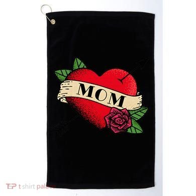 Heart Mom Tattoo Golf Towel