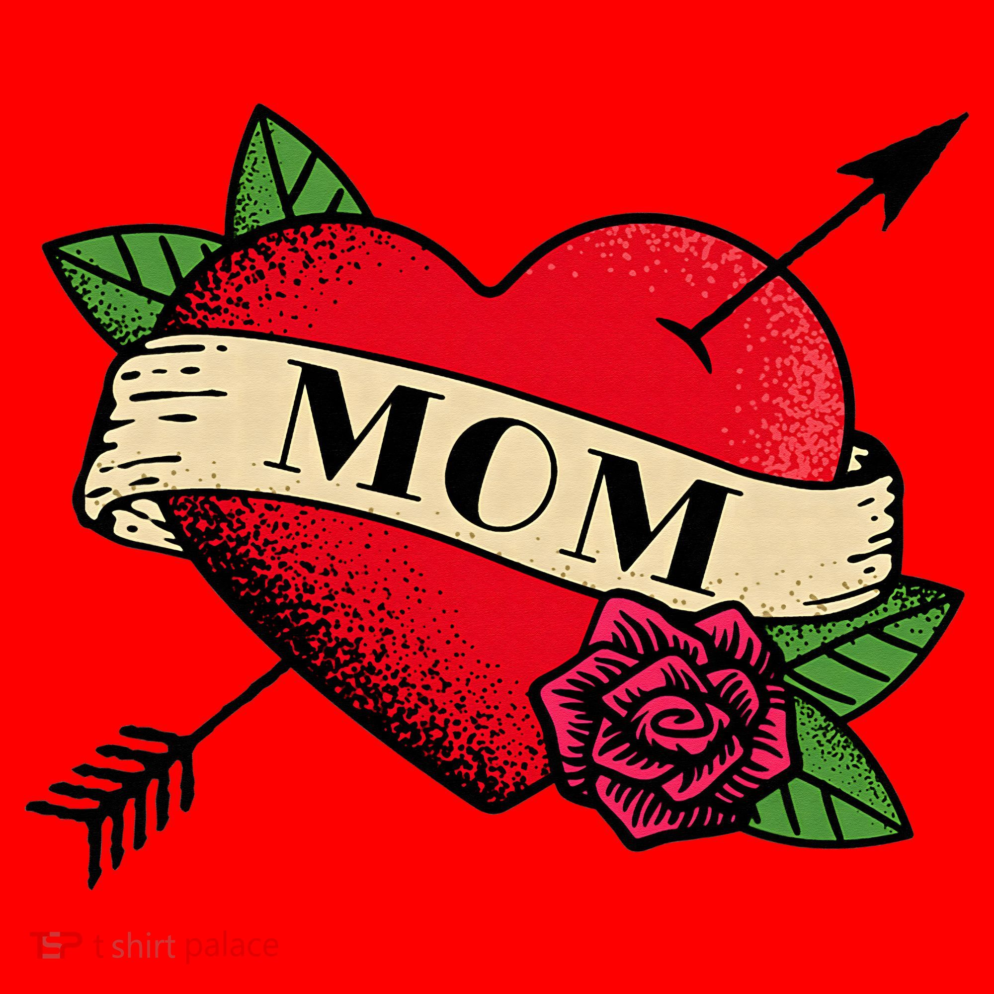 Heart Mom Tattoo Santa Hat