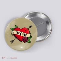 Heart Mom Tattoo Button thumb 0