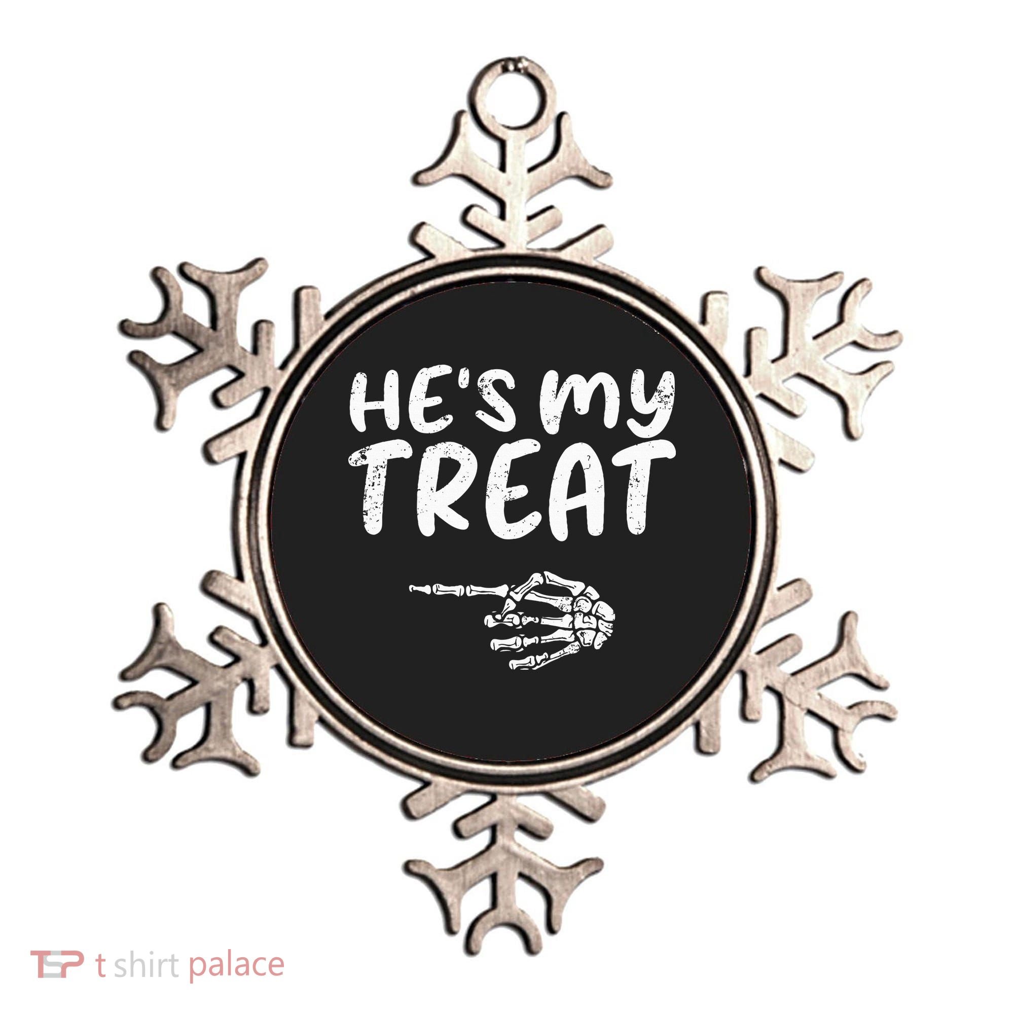 HeS My Treat Skeleton Hand Funny Halloween Costume Couples Ornament