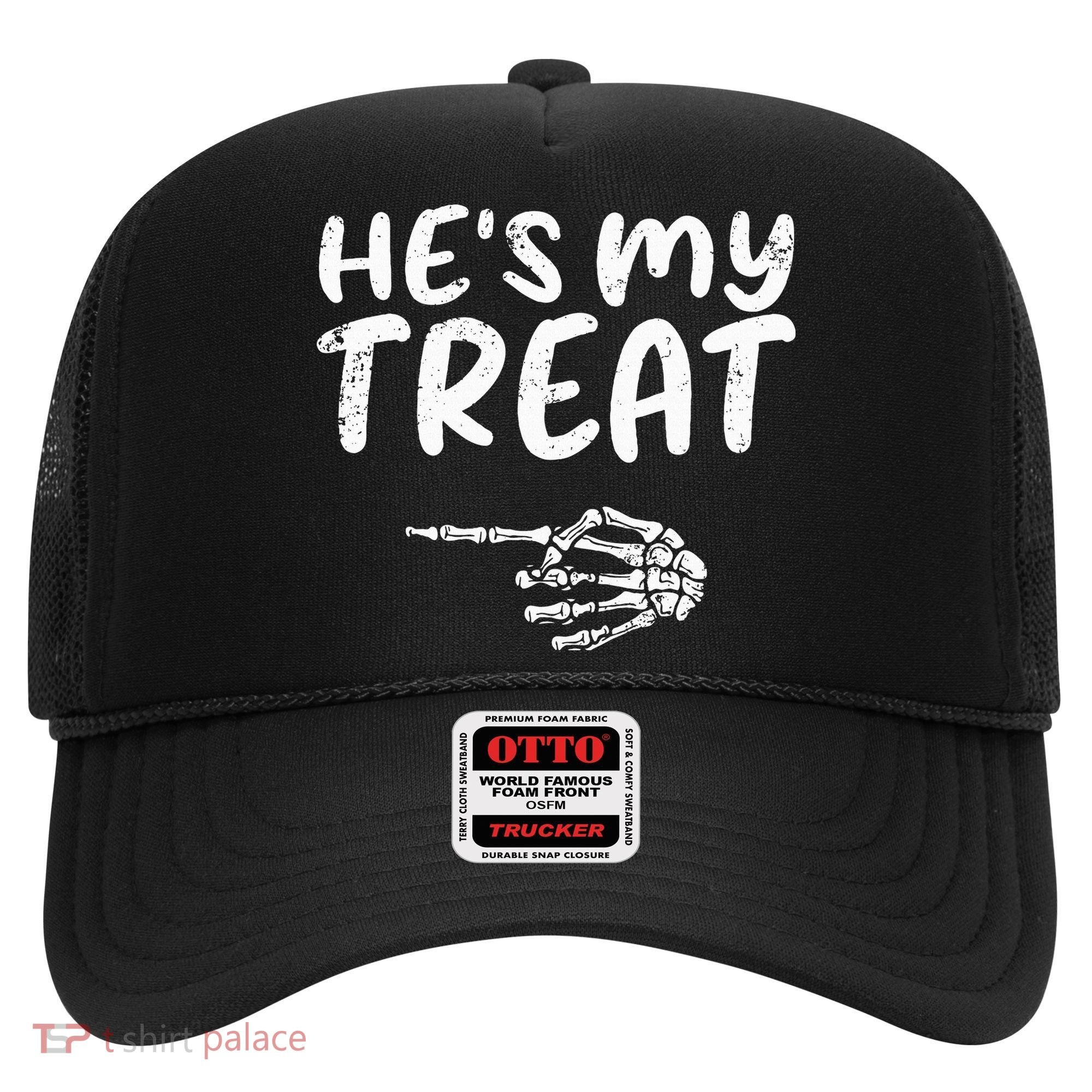 HeS My Treat Skeleton Hand Funny Halloween Costume Couples Hat