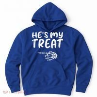 HeS My Treat Skeleton Hand Funny Halloween Costume Couples Hoodie thumb 0