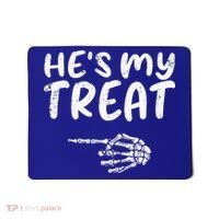 HeS My Treat Skeleton Hand Funny Halloween Costume Couples Mousepad thumb 0