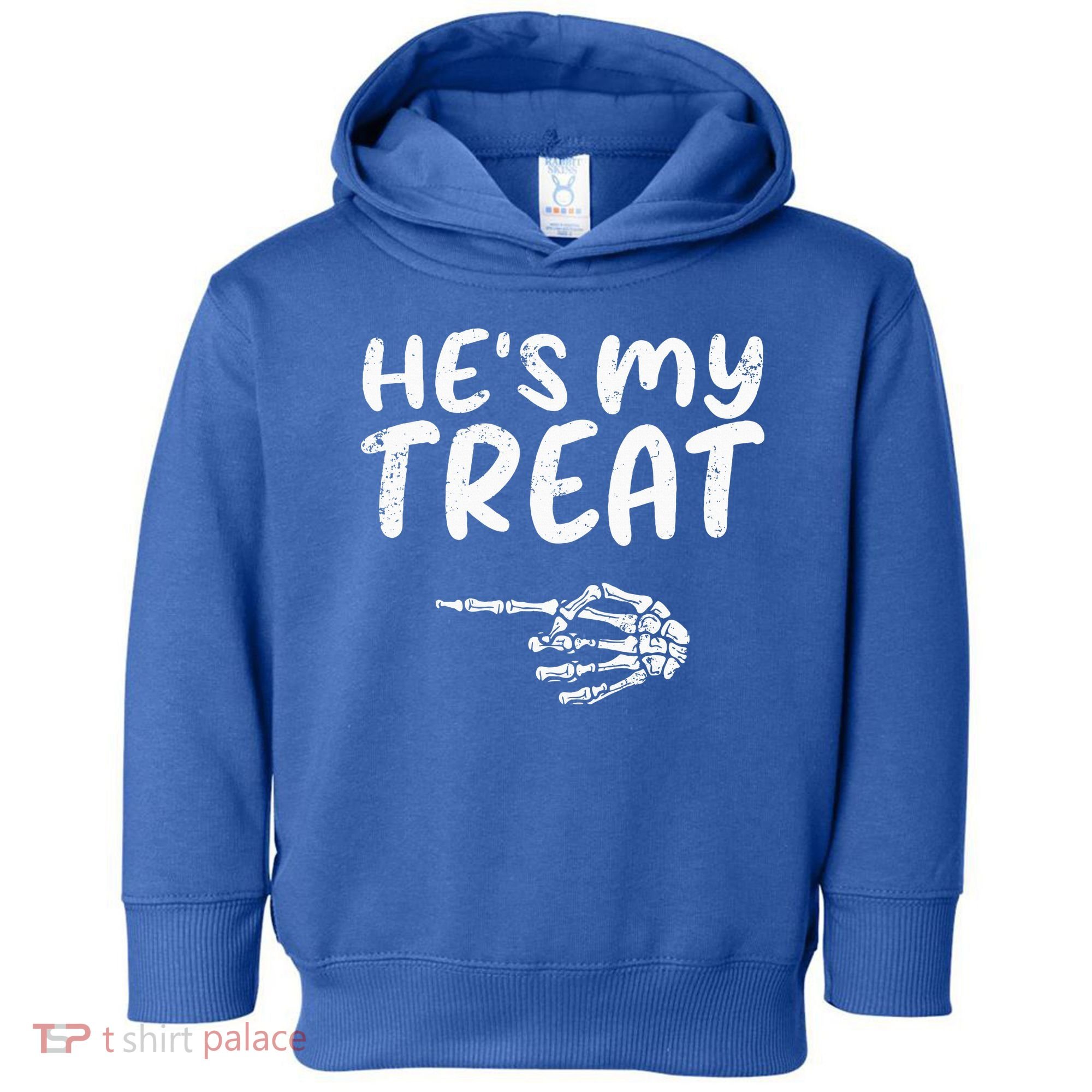 HeS My Treat Skeleton Hand Funny Halloween Costume Couples Toddler Hoodie