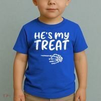 HeS My Treat Skeleton Hand Funny Halloween Costume Couples Toddler T-Shirt thumb 2