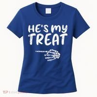 HeS My Treat Skeleton Hand Funny Halloween Costume Couples Women's T-Shirt thumb 0