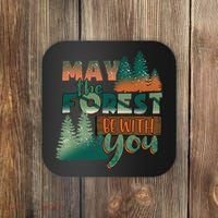 Hiking May The Forest Be With You Camping Gift Coaster thumb 0