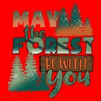 Hiking May The Forest Be With You Camping Gift Santa Hat thumb 1