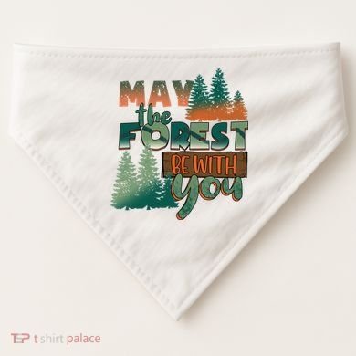 Hiking May The Forest Be With You Camping Gift USA-Made Doggie Bandana