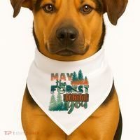 Hiking May The Forest Be With You Camping Gift USA-Made Doggie Bandana thumb 1
