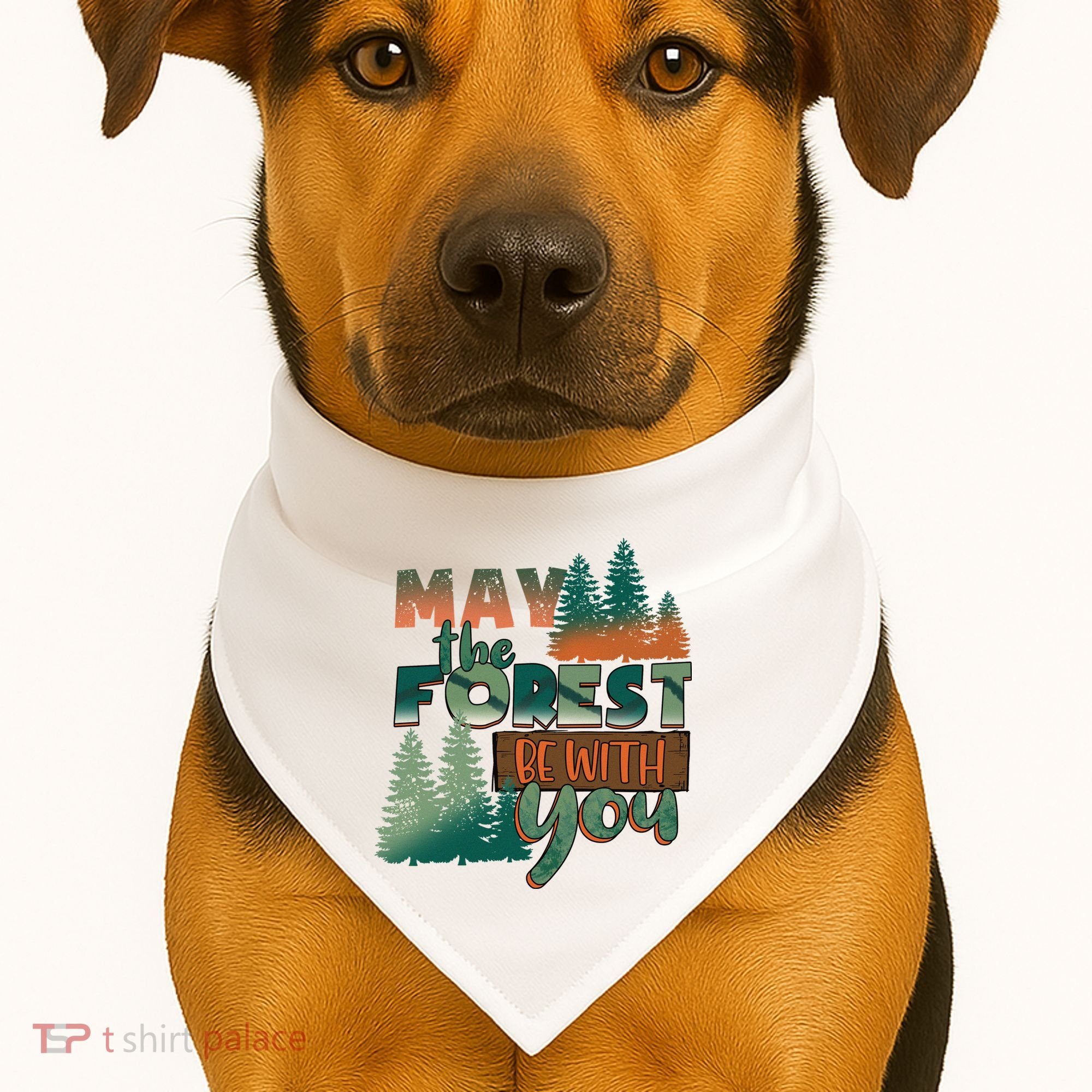 Hiking May The Forest Be With You Camping Gift USA-Made Doggie Bandana