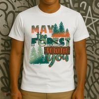 Hiking May The Forest Be With You Camping Gift T-Shirt thumb 3