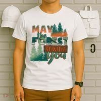 Hiking May The Forest Be With You Camping Gift T-Shirt thumb 6