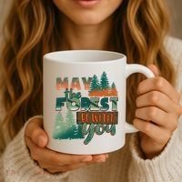 Hiking May The Forest Be With You Camping Gift Coffee Mug thumb 3