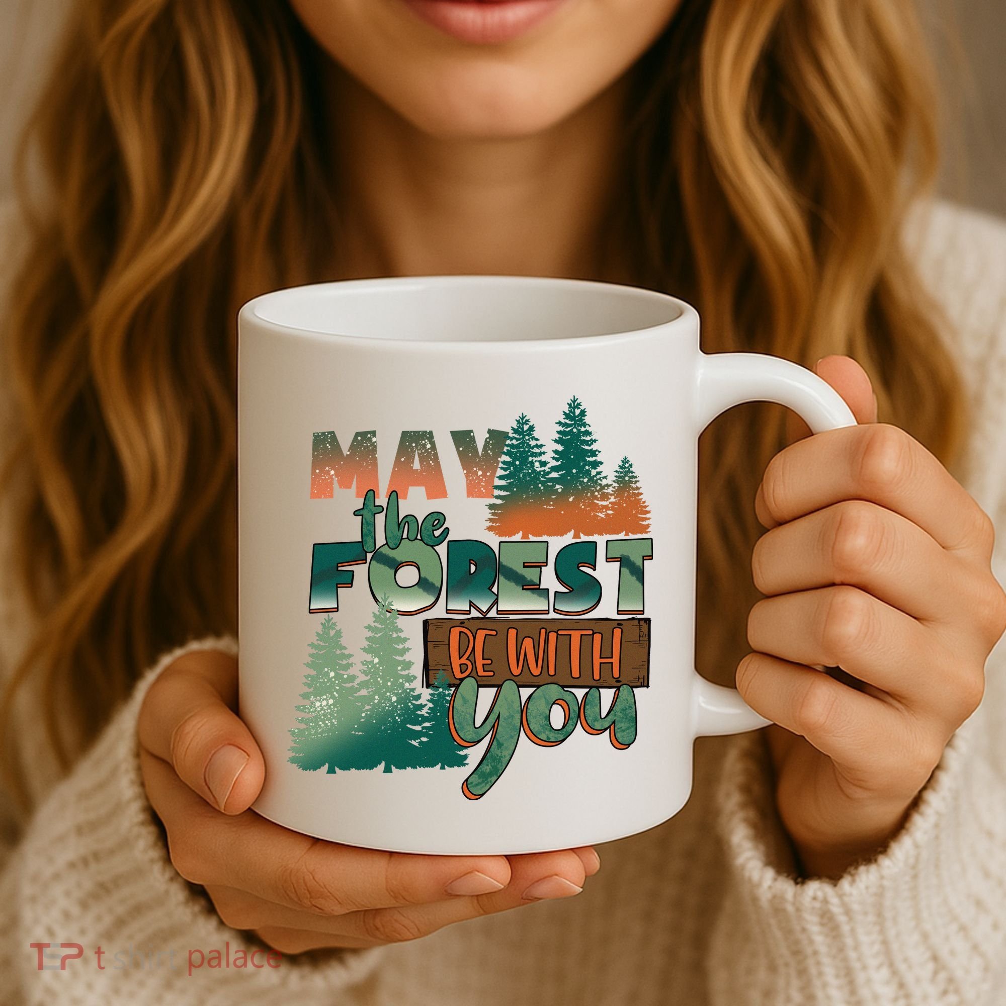 Hiking May The Forest Be With You Camping Gift Coffee Mug