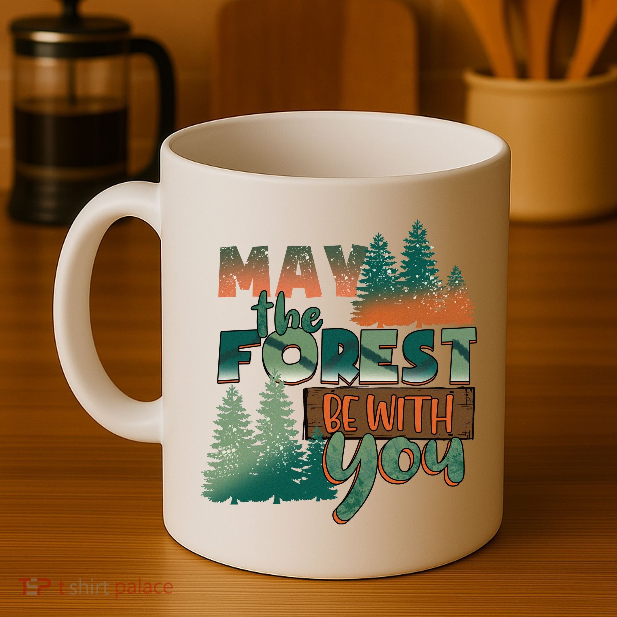 Hiking May The Forest Be With You Camping Gift Coffee Mug