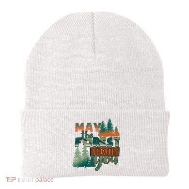 Hiking May The Forest Be With You Camping Gift Beanie