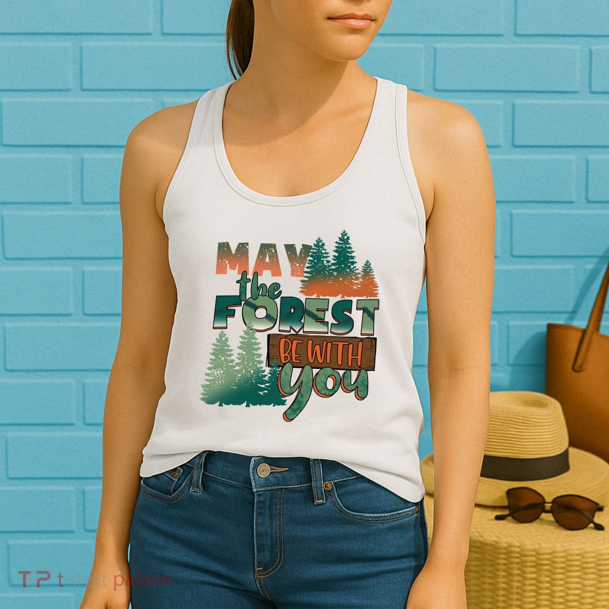 Hiking May The Forest Be With You Camping Gift Women's Tank Top