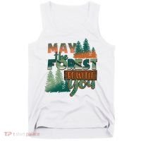 Hiking May The Forest Be With You Camping Gift Tank Top thumb 0