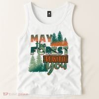 Hiking May The Forest Be With You Camping Gift Tank Top thumb 2