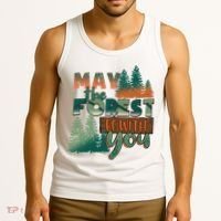 Hiking May The Forest Be With You Camping Gift Tank Top thumb 3