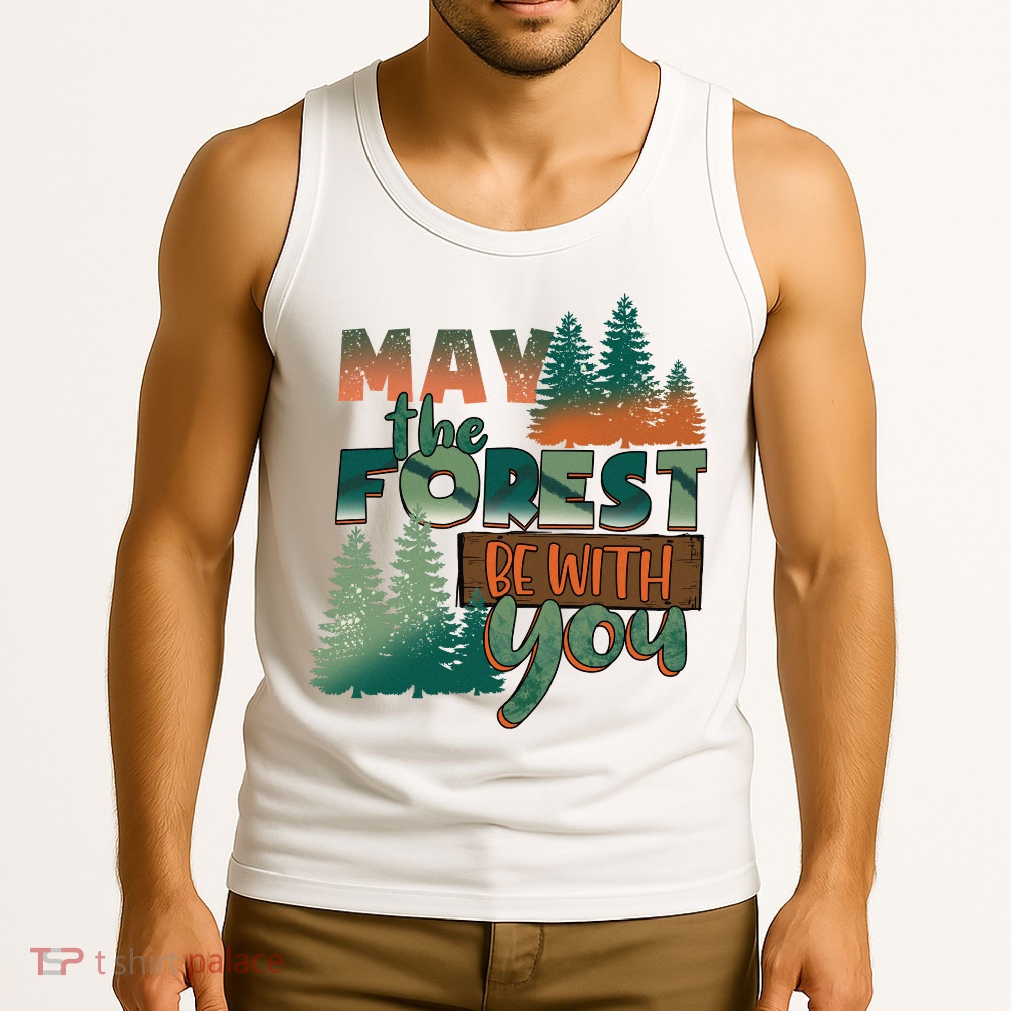Hiking May The Forest Be With You Camping Gift Tank Top