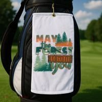 Hiking May The Forest Be With You Camping Gift Golf Towel thumb 2