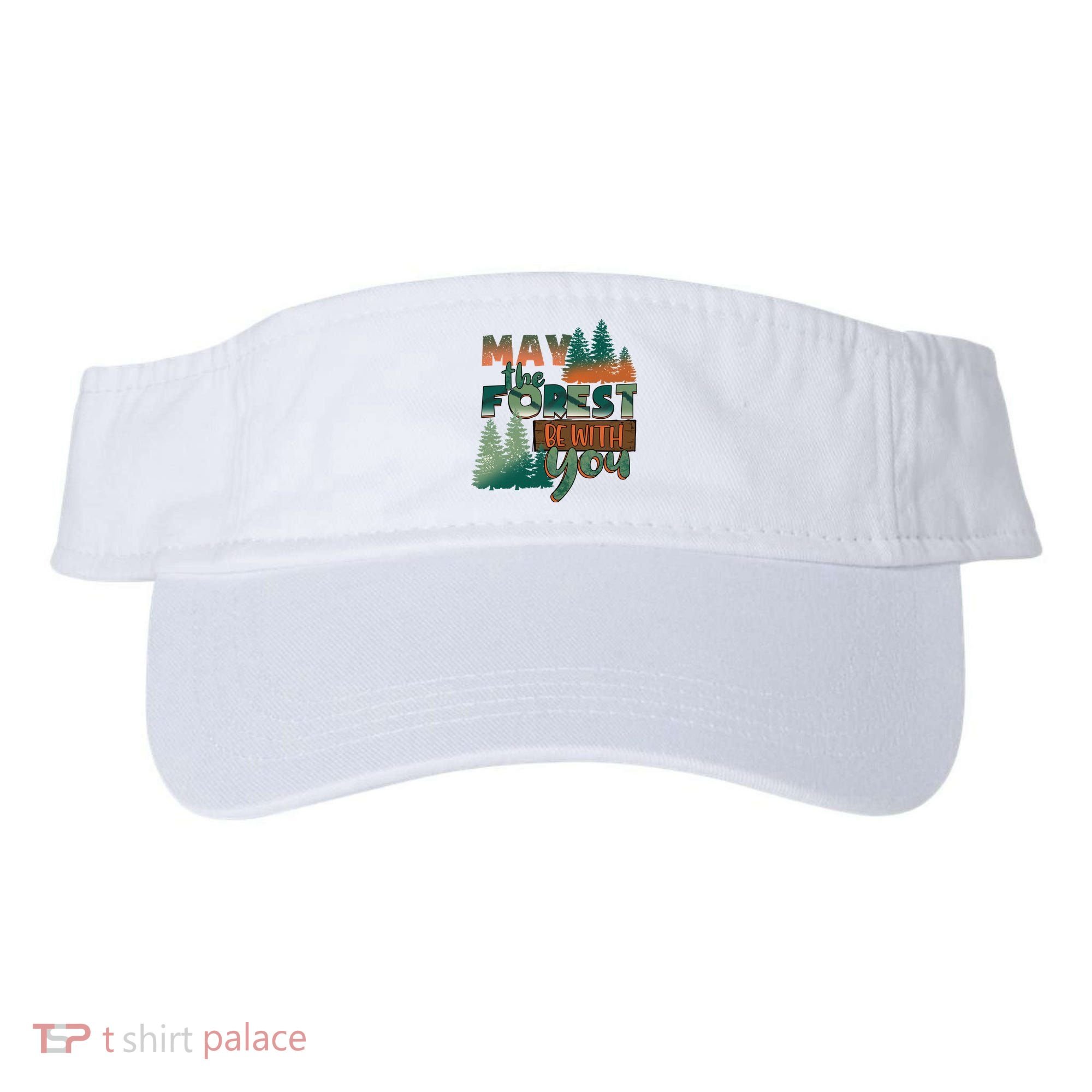 Hiking May The Forest Be With You Camping Gift Visor